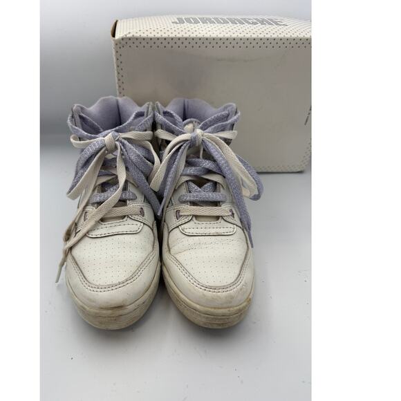 Vintage Jordache High Top Women's Sneakers Size 7.5 - White/Mint/Lilac 80s Retro - Picture 4 of 10